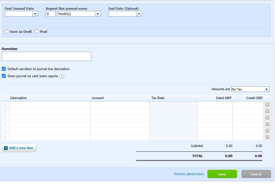 Xero repeating journal for prepayments